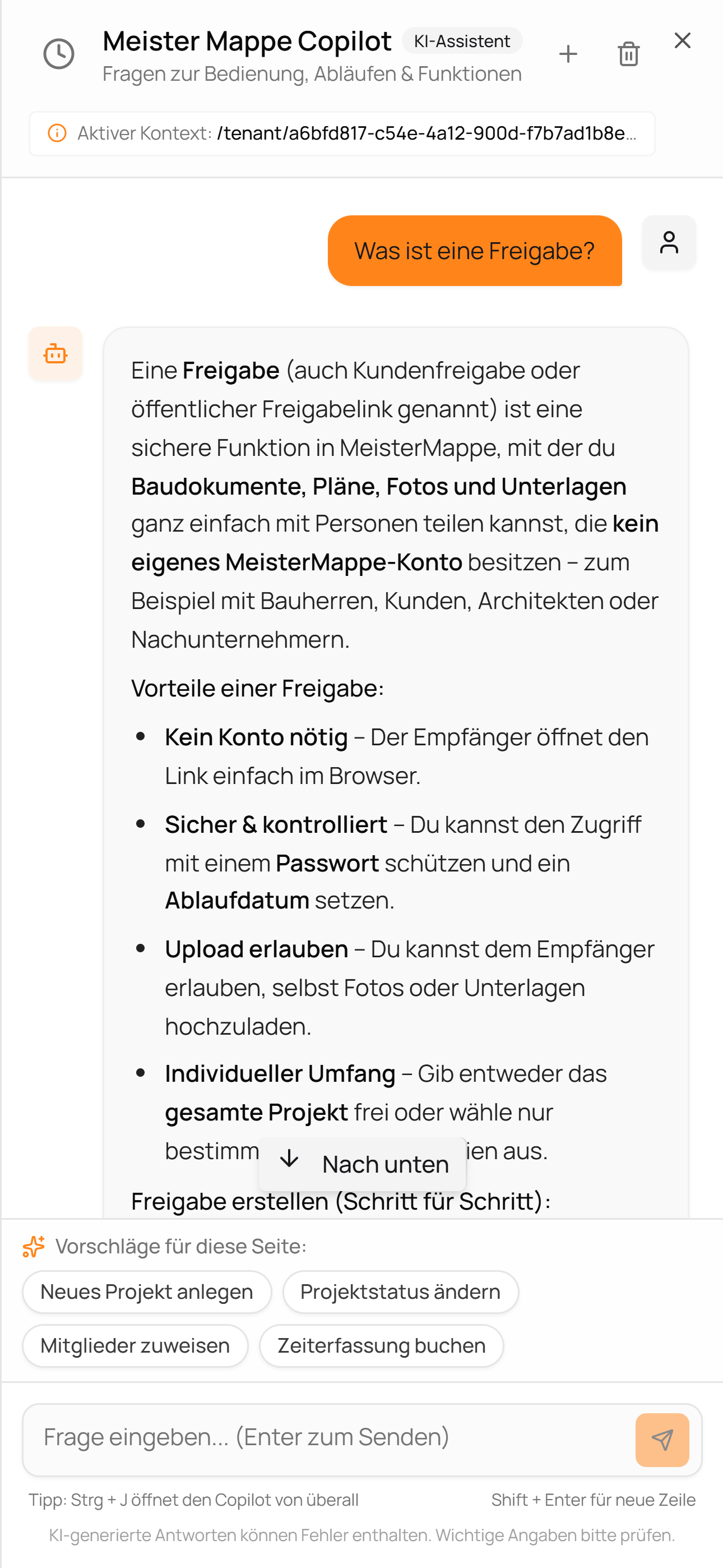 Meister Mappe KI-Copilot - Intelligenter Assistent für Handwerker